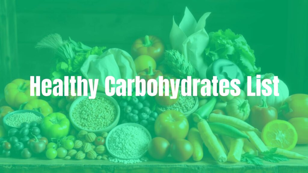 Assortment of healthy carbohydrates on a wooden table, fresh fruits, whole grains, vegetables, bright and vibrant colors, realistic, natural lighting.