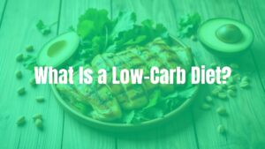A healthy low-carb meal with grilled chicken, leafy greens, avocado, and nuts on a wooden table, natural lighting, realistic.