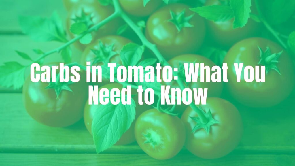 Fresh ripe tomatoes on a wooden table, nutritional facts overlay, green leaves, bright natural lighting, realistic.