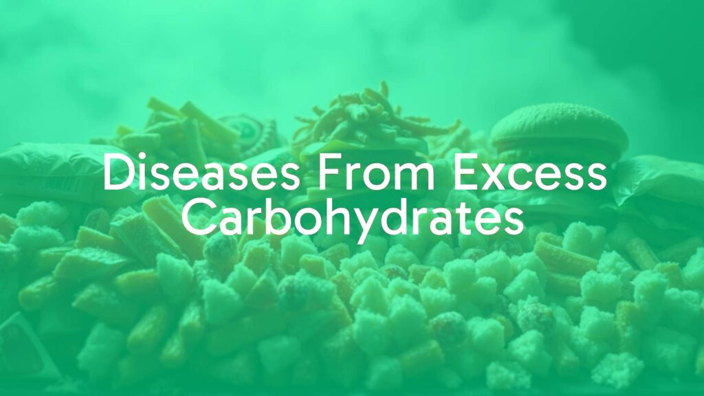 Unhealthy processed carbohydrates causing diseases, piles of sugary snacks and fast food, gloomy atmosphere, realistic.