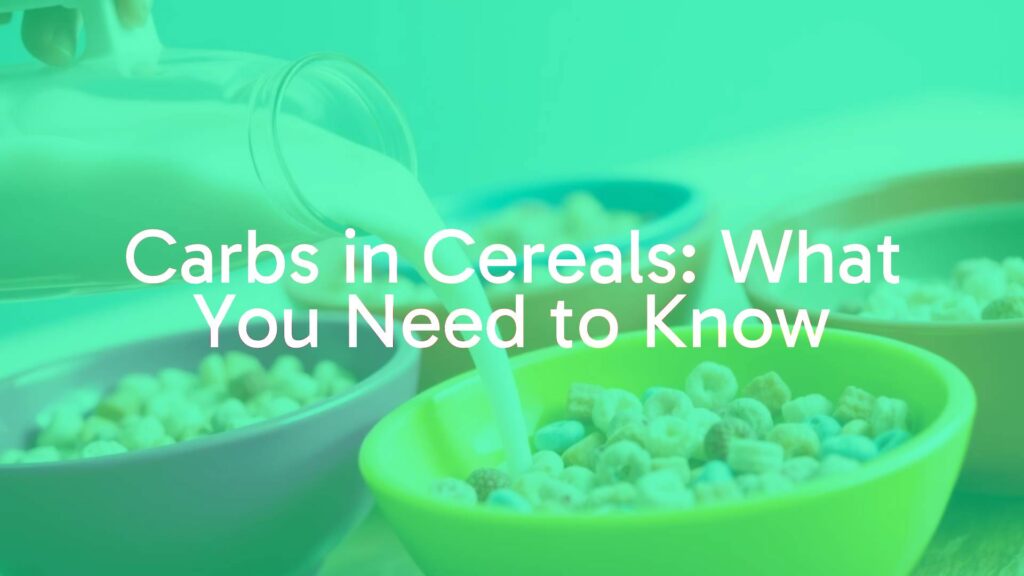 A colorful assortment of cereal bowls on a table, fresh milk pouring into one, nutrition facts labels visible, bright and inviting.