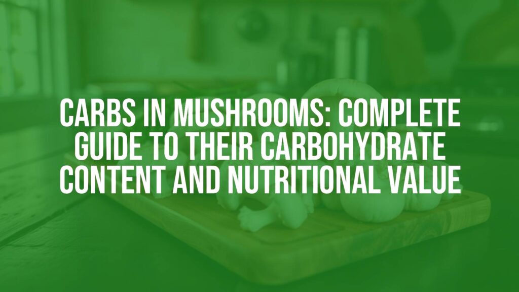 Fresh mushrooms on a wooden cutting board, low-carb diet theme, rustic kitchen setting, natural lighting, realistic.
