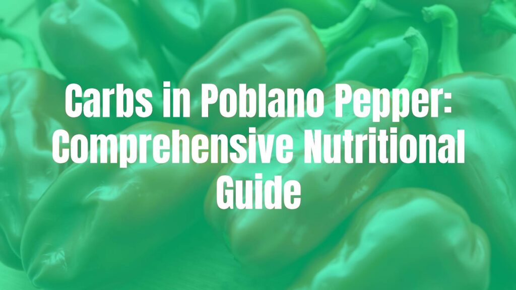 Close-up of fresh poblano peppers on a wooden cutting board, colorful and vibrant, with nutritional labels and a low-carb diet theme, realistic.