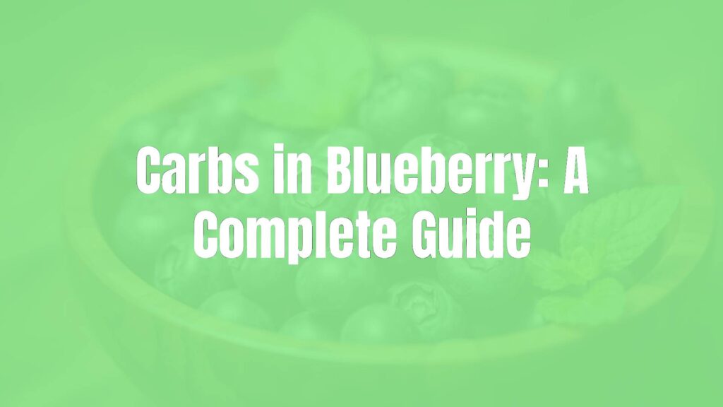 Fresh blueberries in a wooden bowl with a nutrition label showing carb content, soft natural lighting, vibrant colors, realistic.