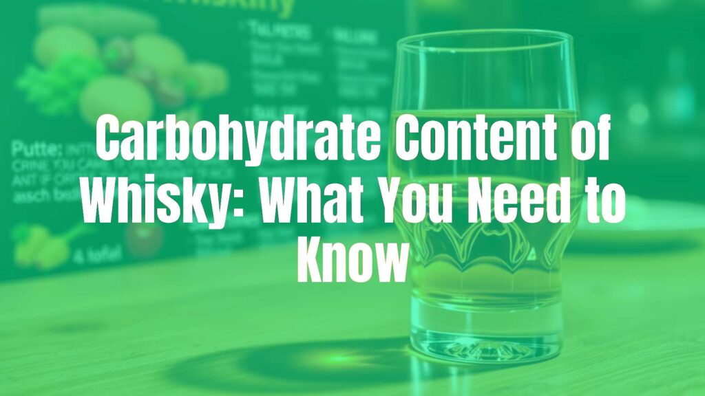 A glass of golden whisky on a wooden table with a low-carb diet chart in the background, warm lighting, realistic.