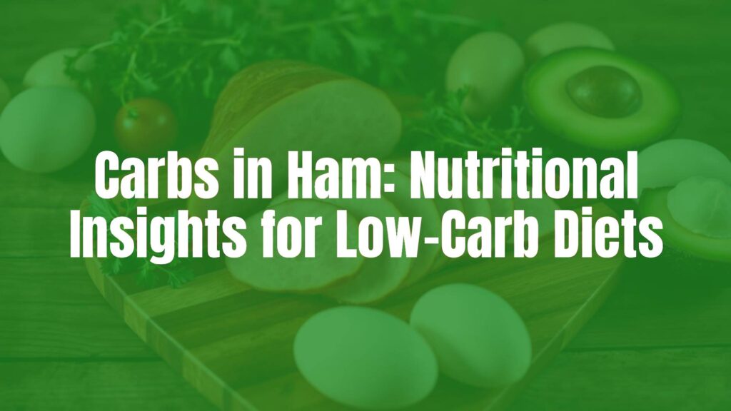 Sliced ham on a wooden cutting board, fresh herbs, low-carb diet ingredients like avocado and eggs, warm lighting, realistic.